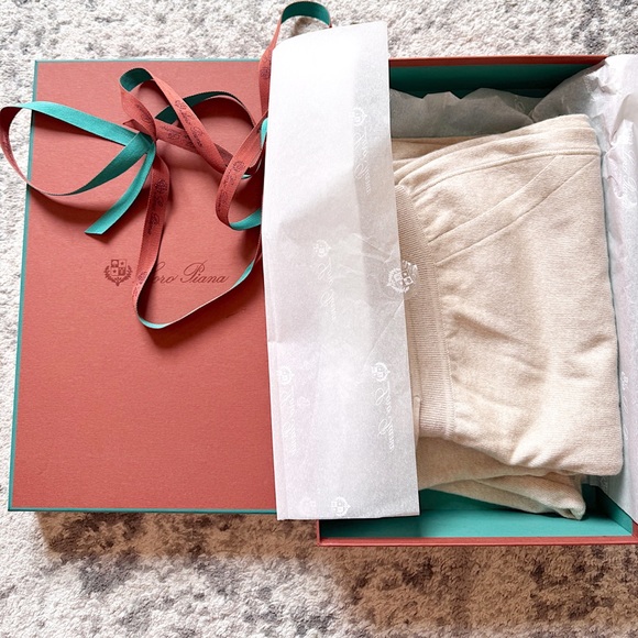 $2400 Loro Piana Merano Baby Cashmere Joggers Knit Pants 48 Beige - Picture 3 of 10